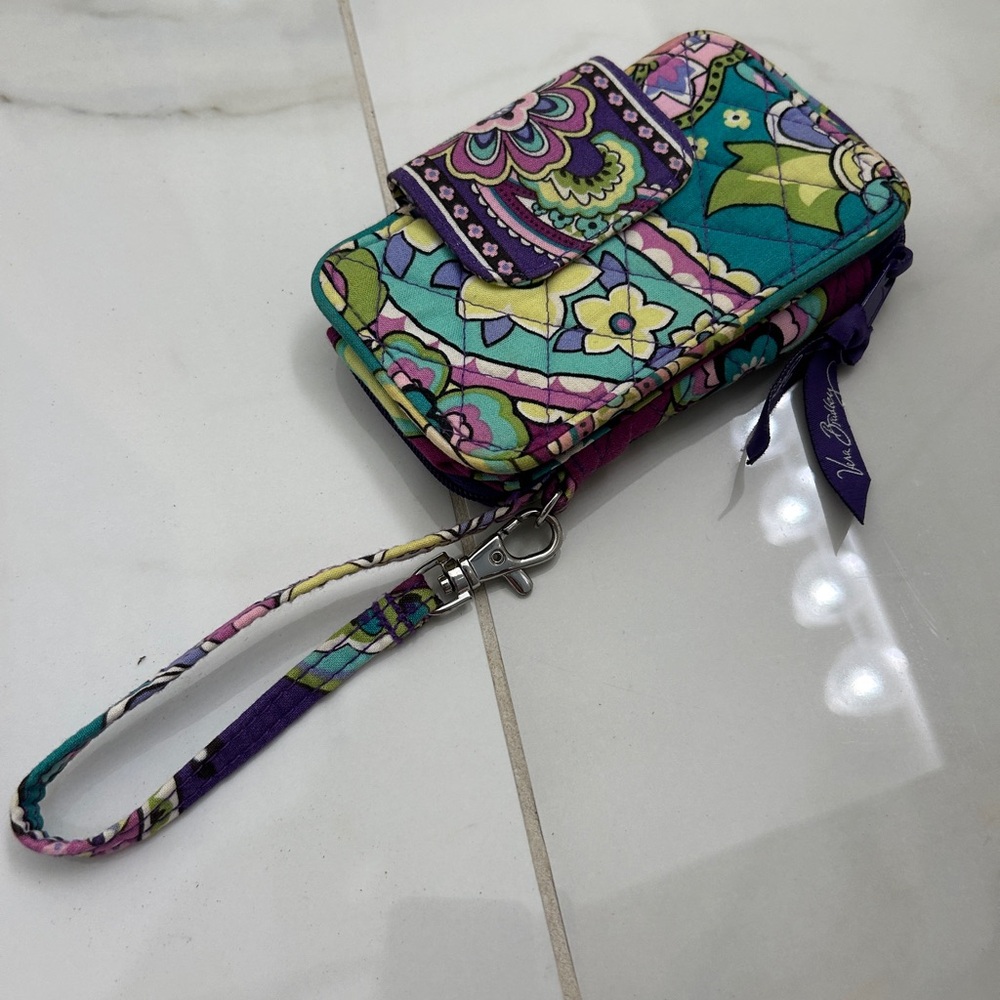 Vera Bradley Purple and Green Clutch Wristlet